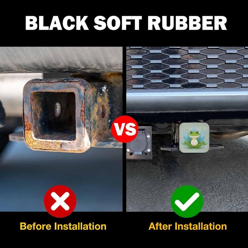 Beabes Hitch Cover Plug Frog, 2 Inch Receivers Diameter Funny Yoga Frog in Lotus Lightweight Trailer Hitch Tube Cover Hitch Safe Cover Receiver Hitch Covers for Pickups SUVs Cars - Image 5